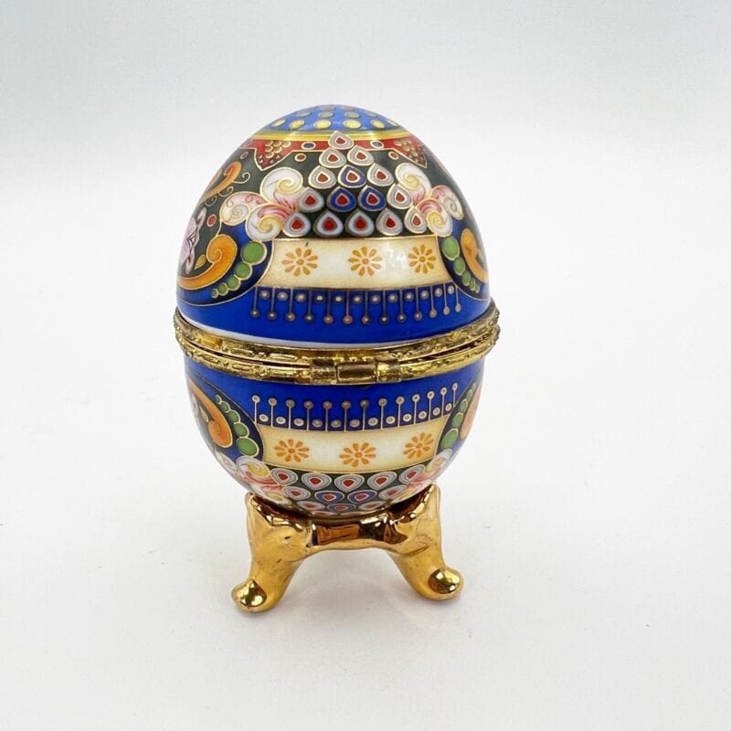 Uovo da collezione vintage in porcellana decorativo ceramica scatola orientale Categoria  Altro