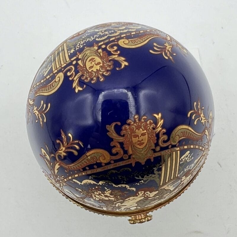 Uovo da collezione vintage in porcellana decorativo scatola ceramica blu cobalto Categoria  Altro