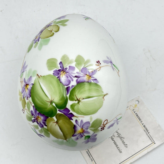 Uovo da collezione vintage in porcellana Limoges scatola portagioie con Violette Categoria  Altro
