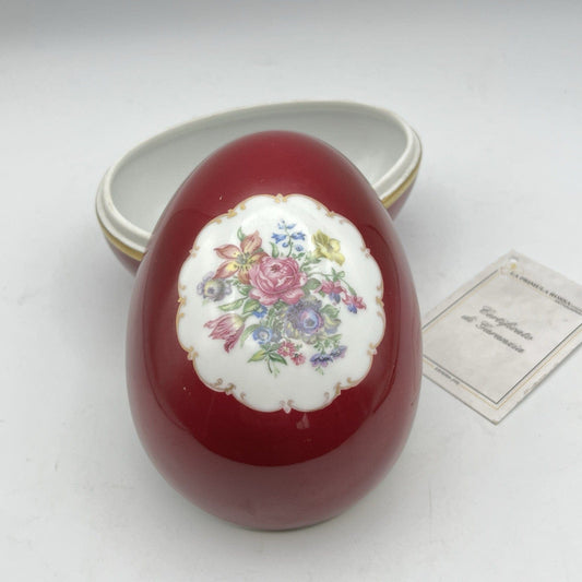 Uovo da collezione vintage in porcellana Tedesca scatola portagioie anni 50 Rose Categoria  Altro