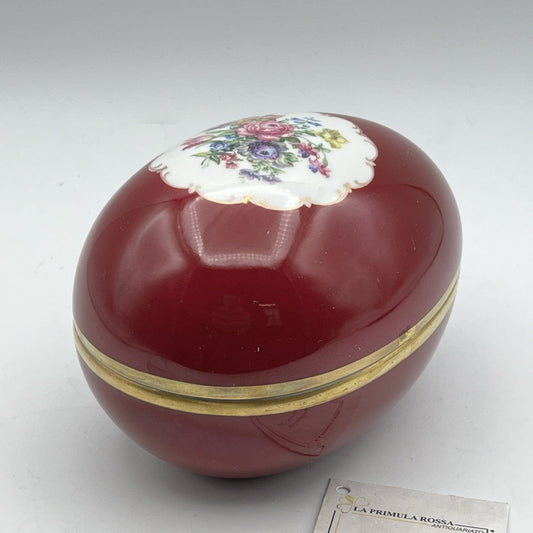 Uovo da collezione vintage in porcellana Tedesca scatola portagioie anni 50 Rose Categoria  Altro