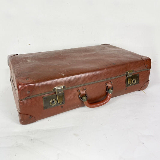 Valigia Vintage anni 40 50 In cartone marrone Borsa Antica bagaglio da viaggio Categoria  Vintage