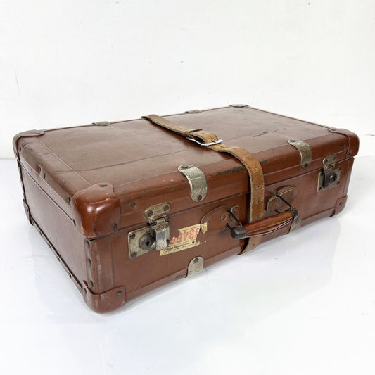 Valigia vintage anni 40 in cartone marrone Borsa Antica bagaglio da viaggio Categoria  Vintage