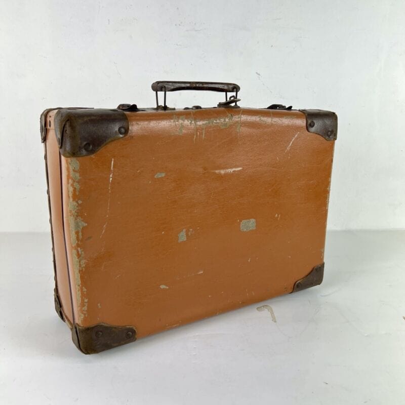 Valigia vintage anni 40 in cartone marrone Borsa Antica bagaglio da viaggio Categoria  Vintage
