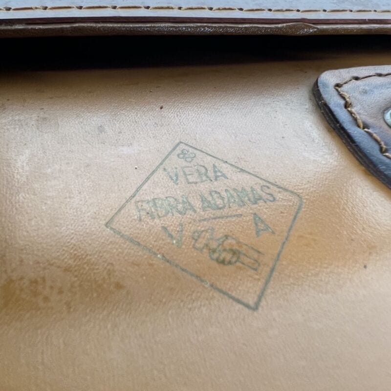 Valigia vintage anni 40 in cuoio marrone Borsa Antica bagaglio da viaggio rigida Categoria  Vintage