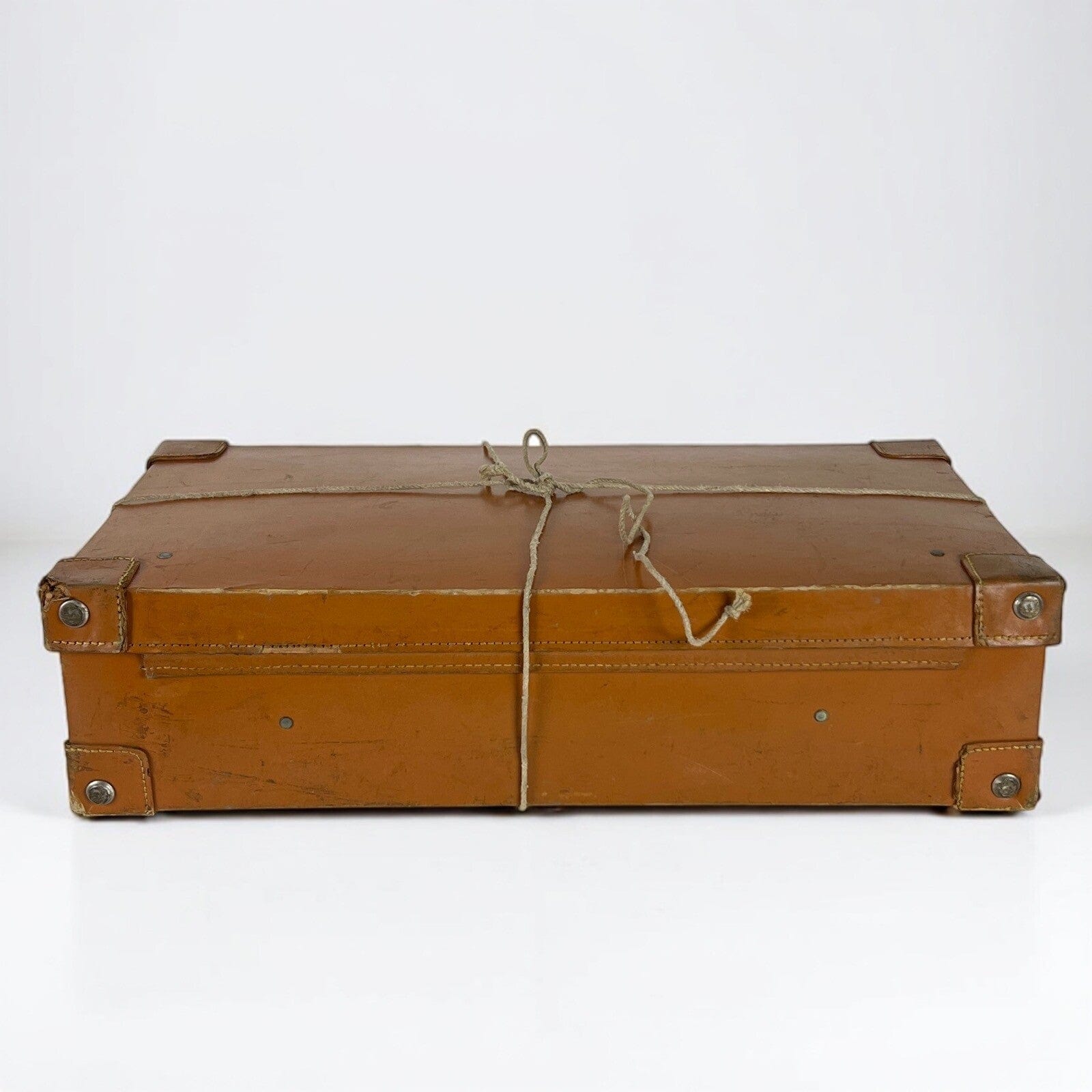 Valigia vintage anni 60 in cuoio marrone Borsa Antica bagaglio da viaggio rigida Categoria  Vintage