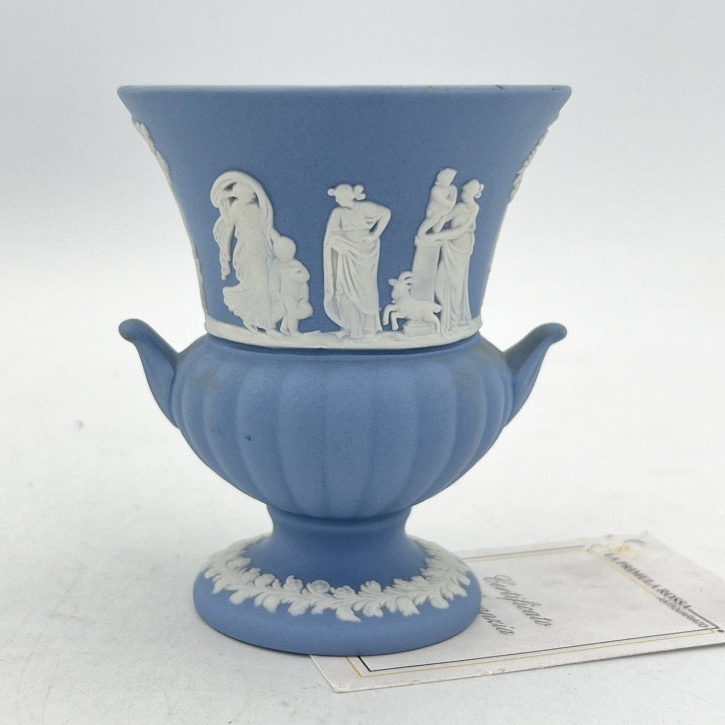 Vasetto in porcellana Wedgwood Celeste Vaso Vintage inglese cherubini angeli 900 Categoria  Vasi e Portafiori