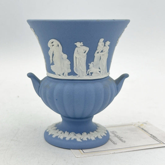 Vasetto in porcellana Wedgwood Celeste Vaso Vintage inglese cherubini angeli 900 Categoria  Vasi e Portafiori