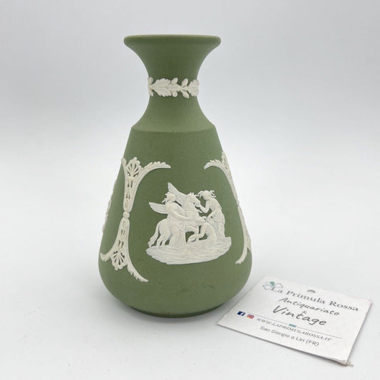 Vasetto in porcellana Wedgwood Verde Salvia Vaso Vintage inglese 900 neoclassico Categoria  Vasi e Portafiori