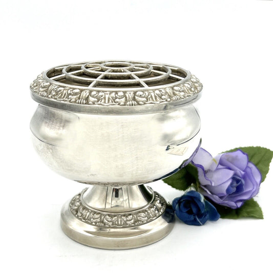 Vasetto portafiori antico in argento sheffield silver plated ciotola fiori Categoria  Sheffield & Argento