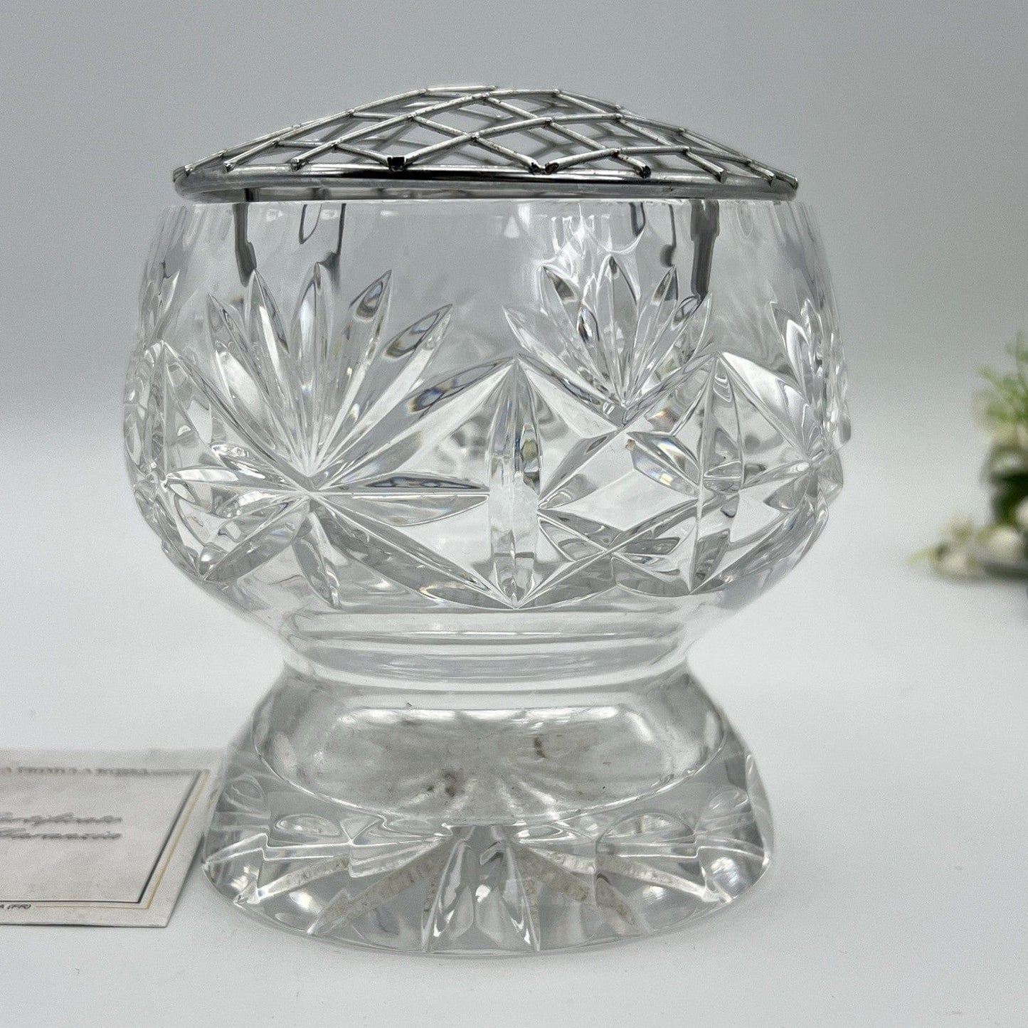 Vasetto portafiori antico in cristallo vetro silver plated ciotola porta fiori Categoria  Vetri e Cristalli