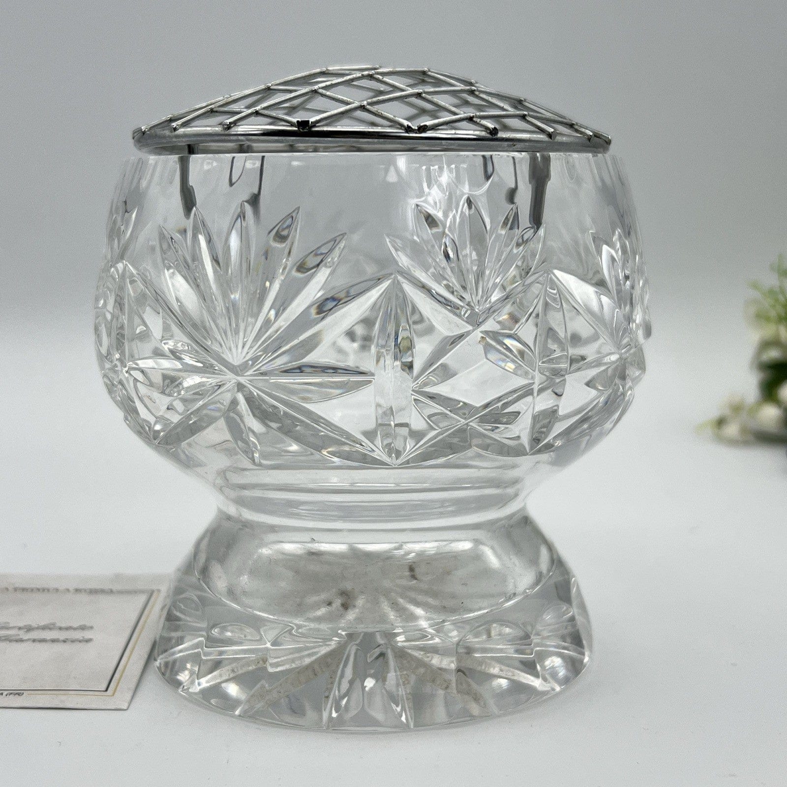 Vasetto portafiori antico in cristallo vetro silver plated ciotola porta fiori Categoria  Vetri e Cristalli