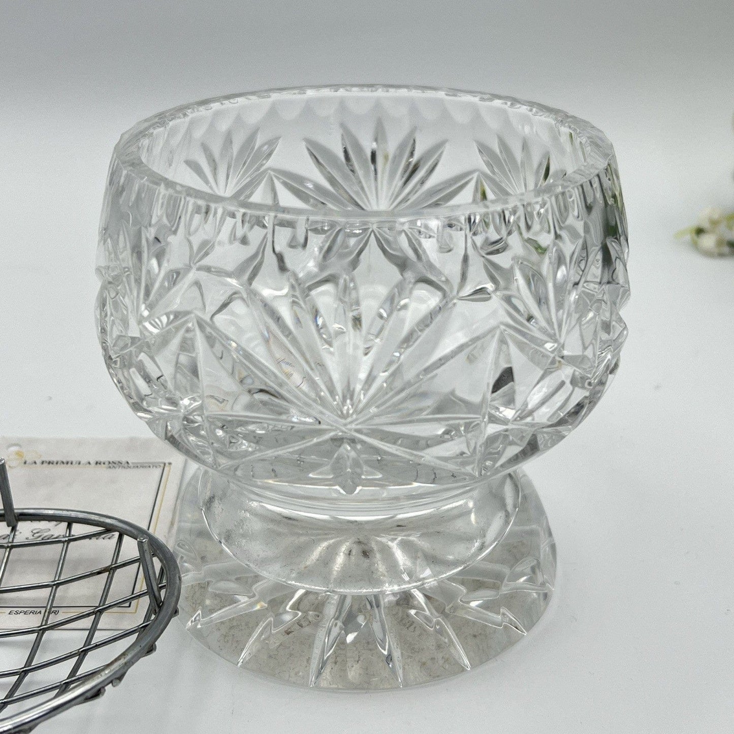 Vasetto portafiori antico in cristallo vetro silver plated ciotola porta fiori Categoria  Vetri e Cristalli