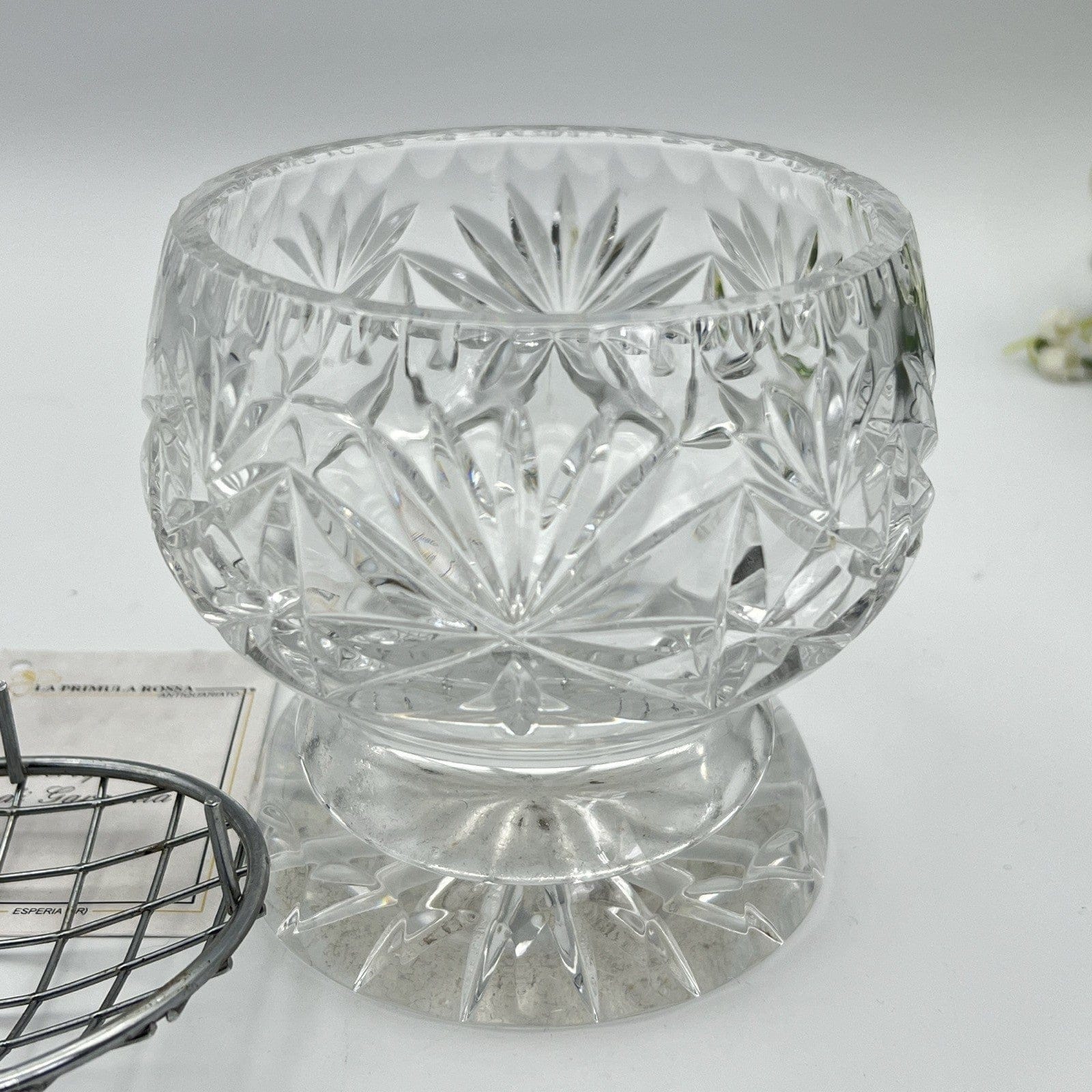 Vasetto portafiori antico in cristallo vetro silver plated ciotola porta fiori Categoria  Vetri e Cristalli