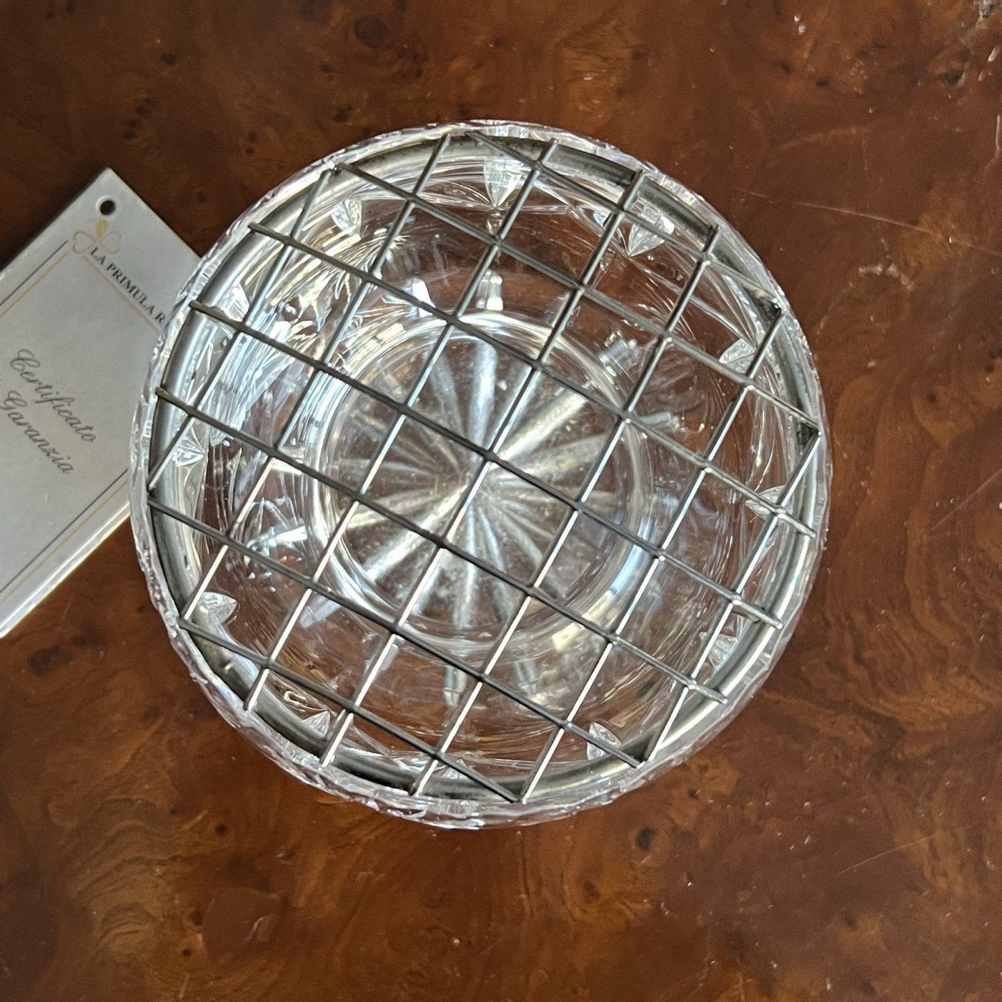 Vasetto portafiori antico in cristallo vetro silver plated ciotola porta fiori Categoria  Vetri e Cristalli