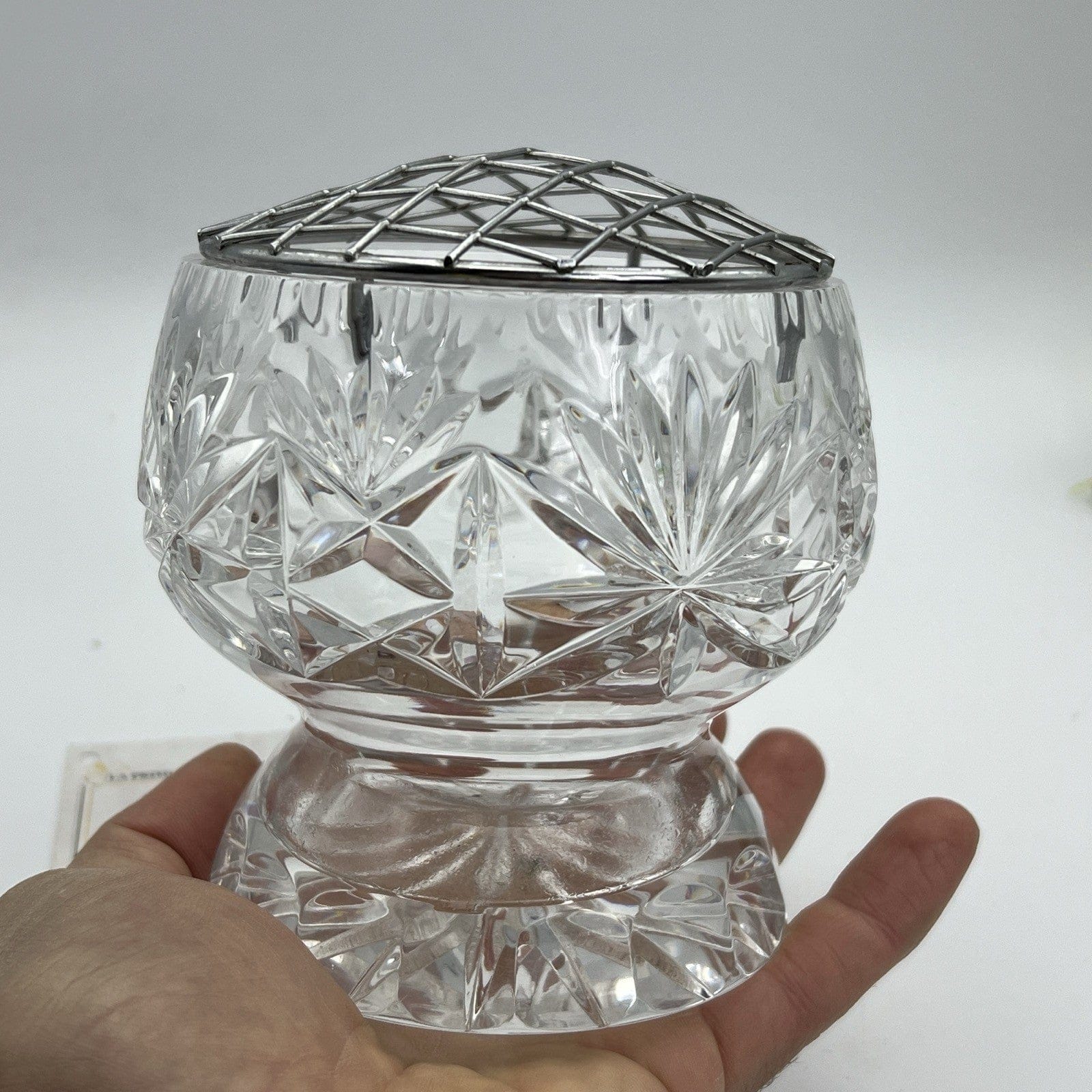 Vasetto portafiori antico in cristallo vetro silver plated ciotola porta fiori Categoria  Vetri e Cristalli