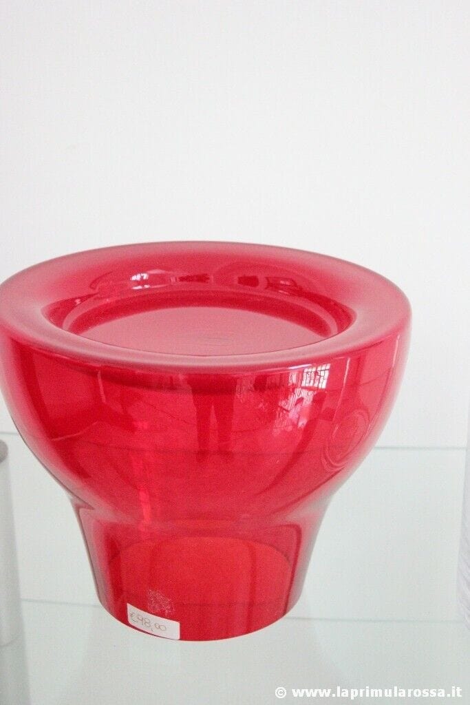 VASO ANNI '80 PORTAFIORI IN VETRO ROSSO VINTAGE RED GLASS VASE MADE IN ITALY Categoria  Vetri e Cristalli