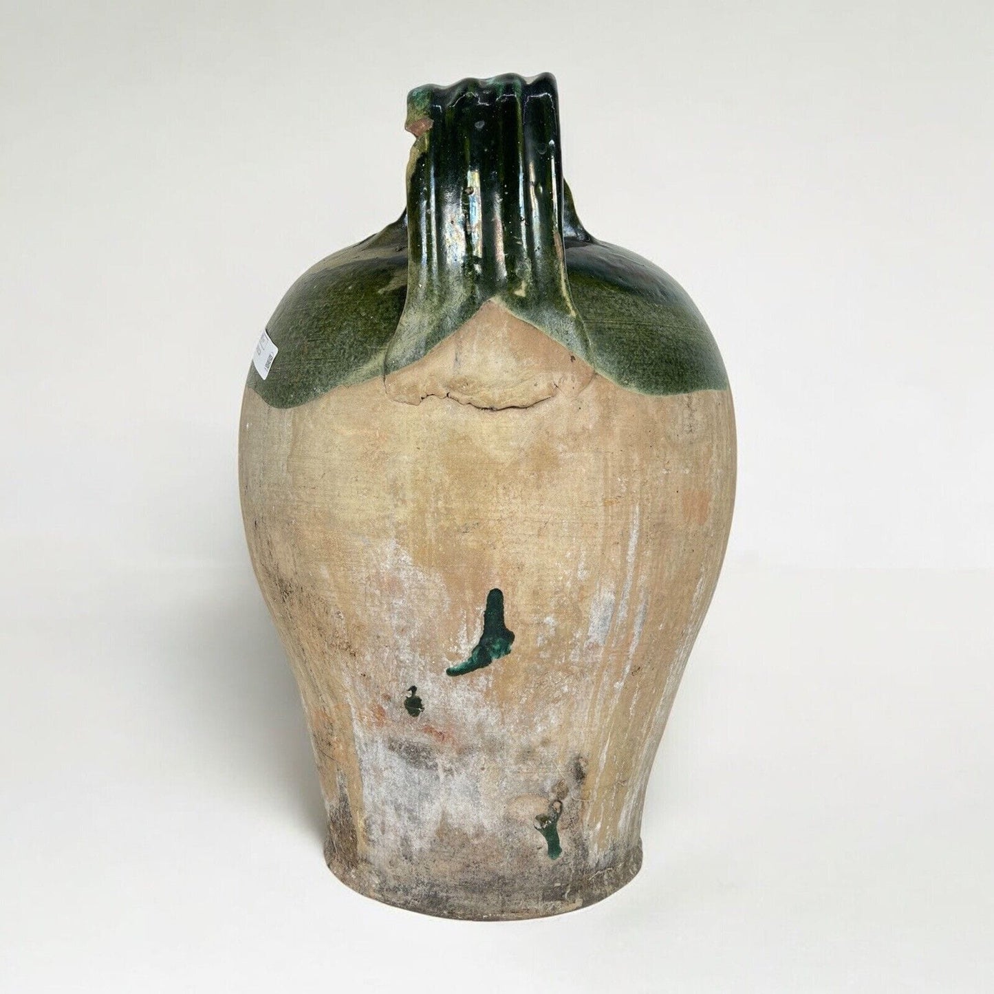 Vaso Antico in terracotta giara con manici Anfora per olio smaltata Verde Orcio Categoria  altro