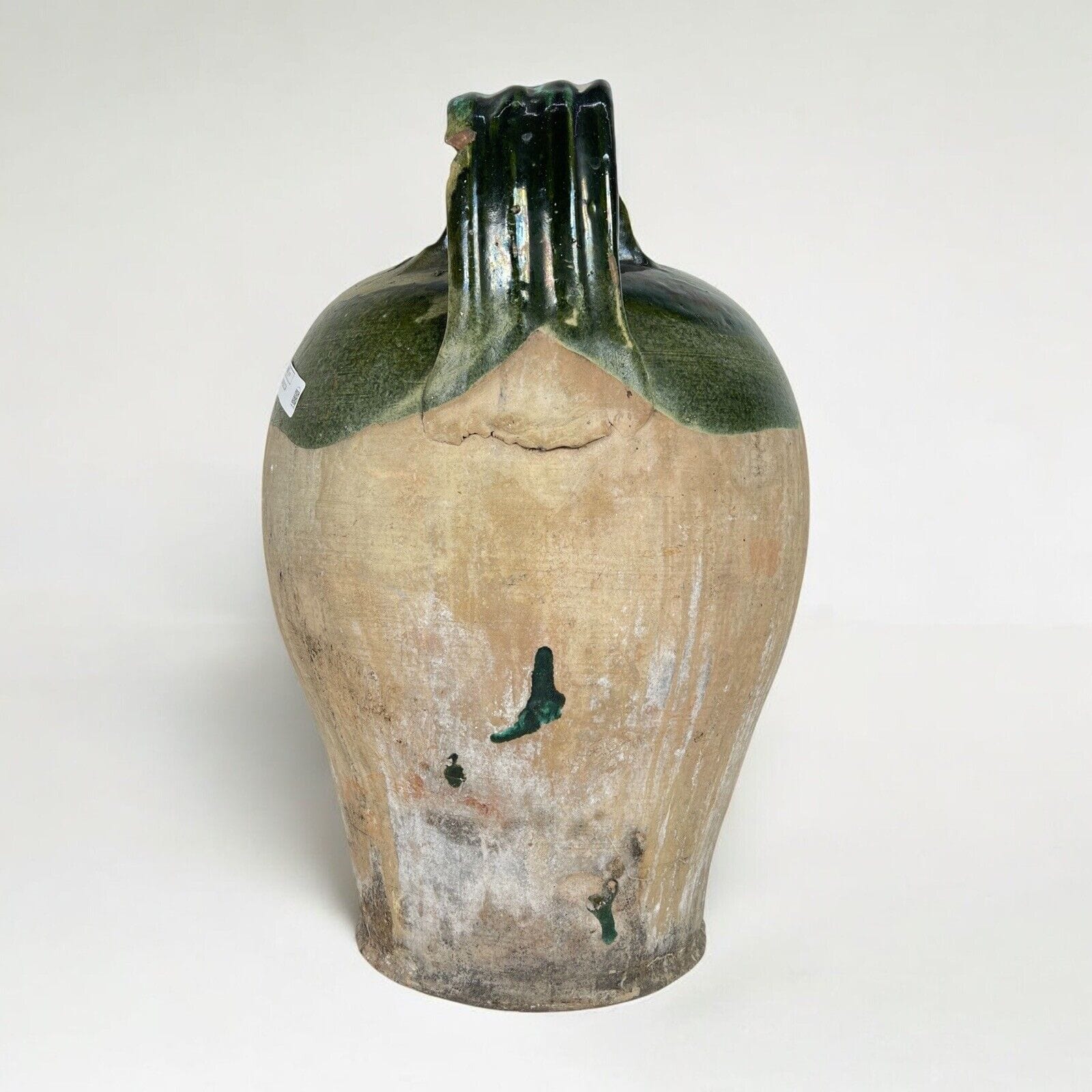 Vaso Antico in terracotta giara con manici Anfora per olio smaltata Verde Orcio Categoria  altro