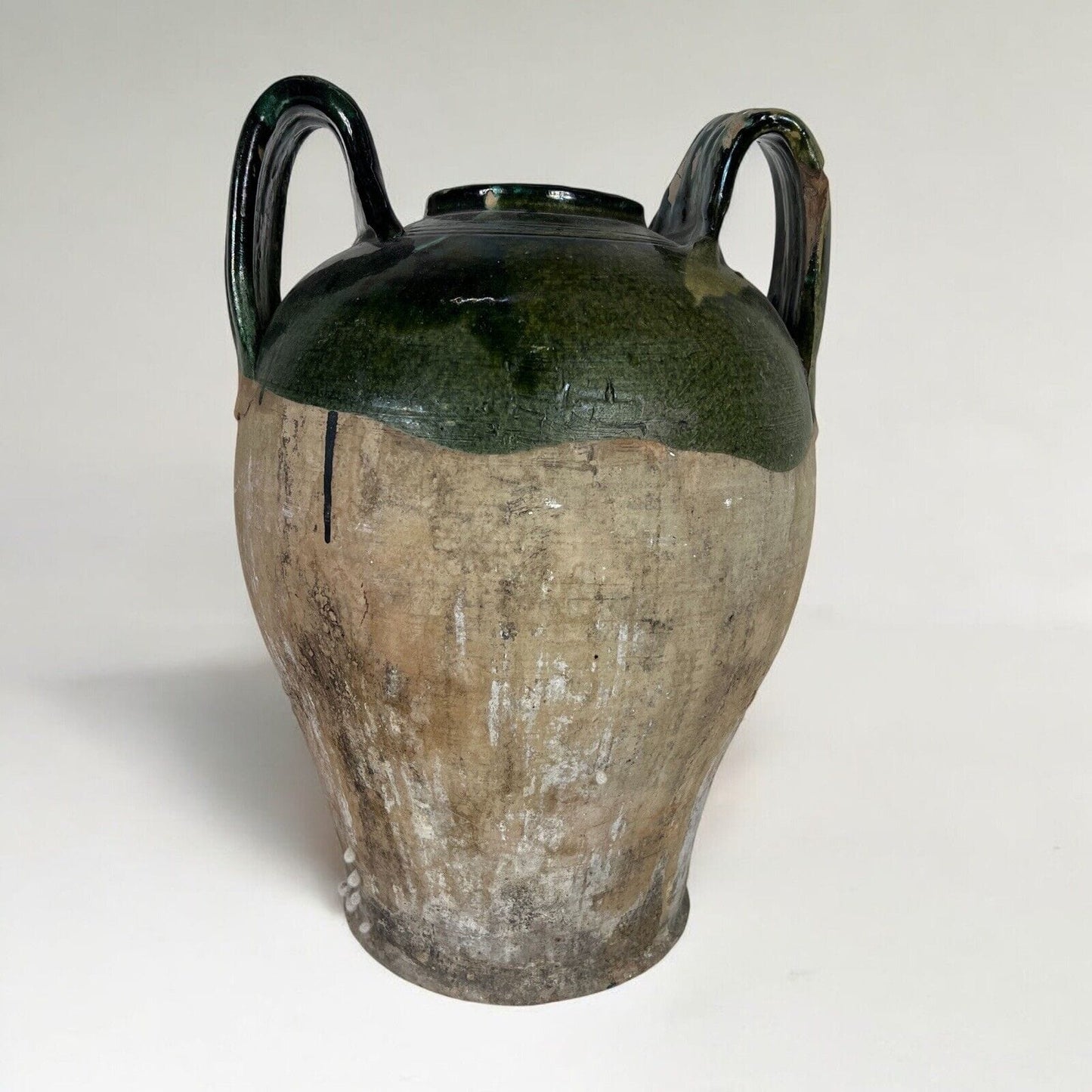 Vaso Antico in terracotta giara con manici Anfora per olio smaltata Verde Orcio Categoria  altro