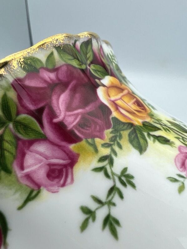 Ciotola Royal Albert Old Country Roses - Porcellana Bone China 16cm, Design Rose Inglesi, Bianco E Oro - Foto 5