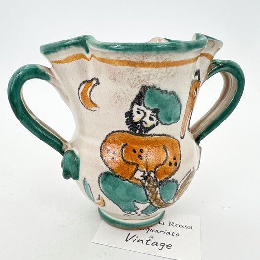 Vaso in ceramica di Vietri porta fiori anfora vintage Vasetto CASSETTA Pescatore Categoria  Vetri e Cristalli