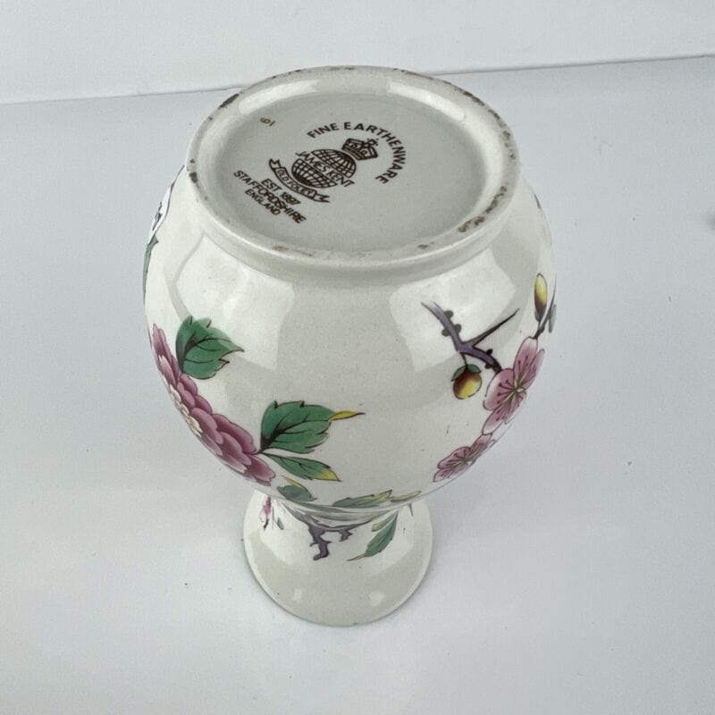 Vaso in ceramica portafiori vintage Inglese piccolo vasetto stretto con Peonie Categoria  Vetri e Cristalli