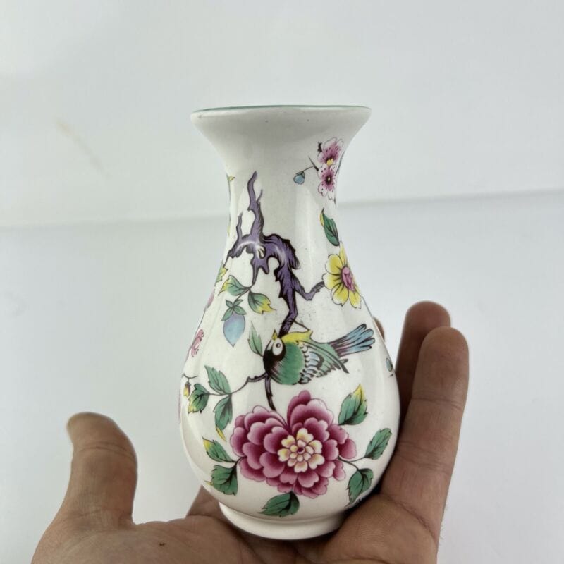 Vaso in ceramica portafiori vintage Inglese piccolo vasetto stretto con Peonie Categoria  Vetri e Cristalli