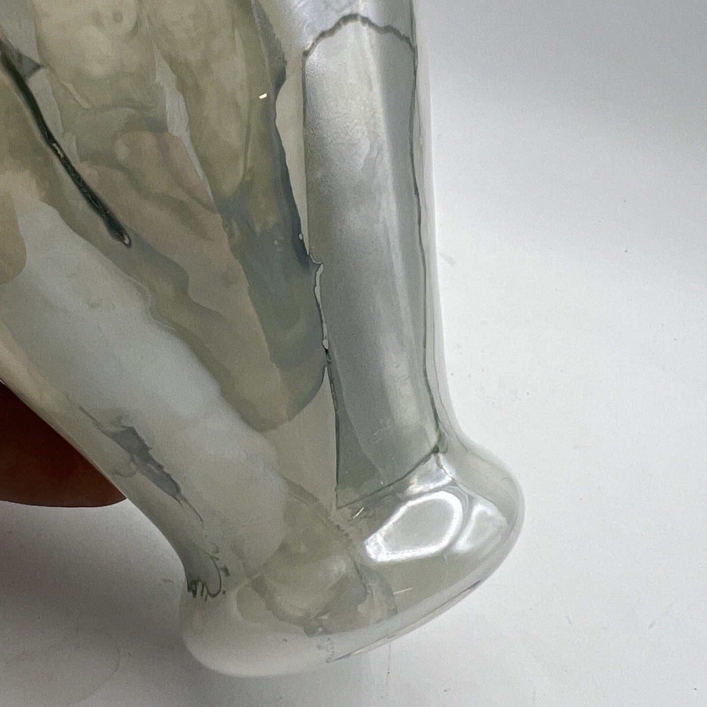 Vaso in vetro di murano porta fiori stile liberty vasetto vintage opaline bianco Categoria  Vetri e Cristalli