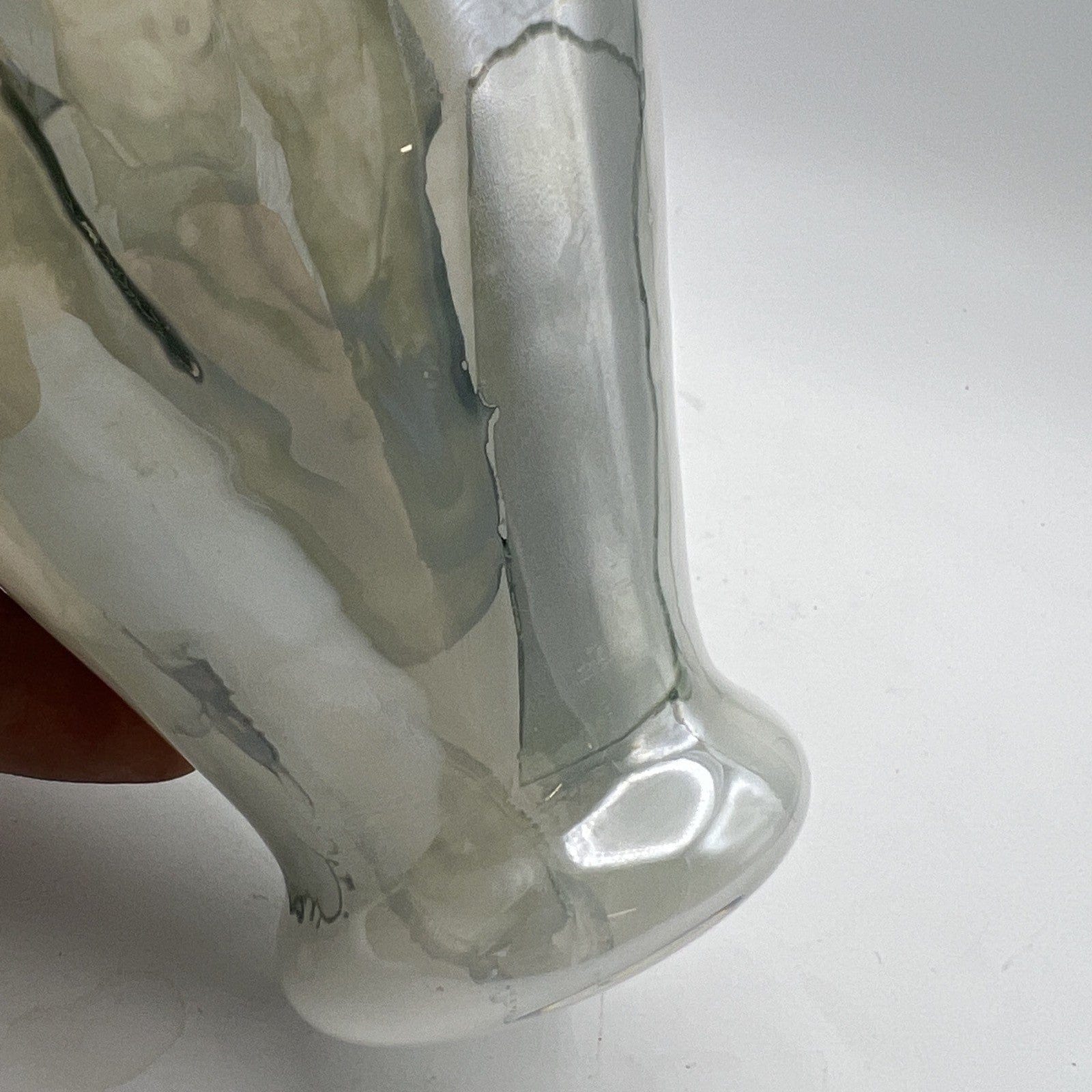 Vaso in vetro di murano porta fiori stile liberty vasetto vintage opaline bianco Categoria  Vetri e Cristalli