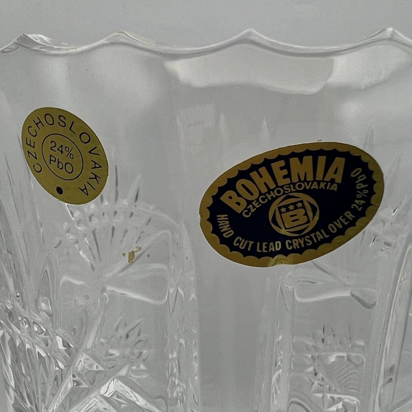 Vaso porta fiori in vetro critallo di boemia molato sfacettato grande Vintage Categoria  Vetri e Cristalli