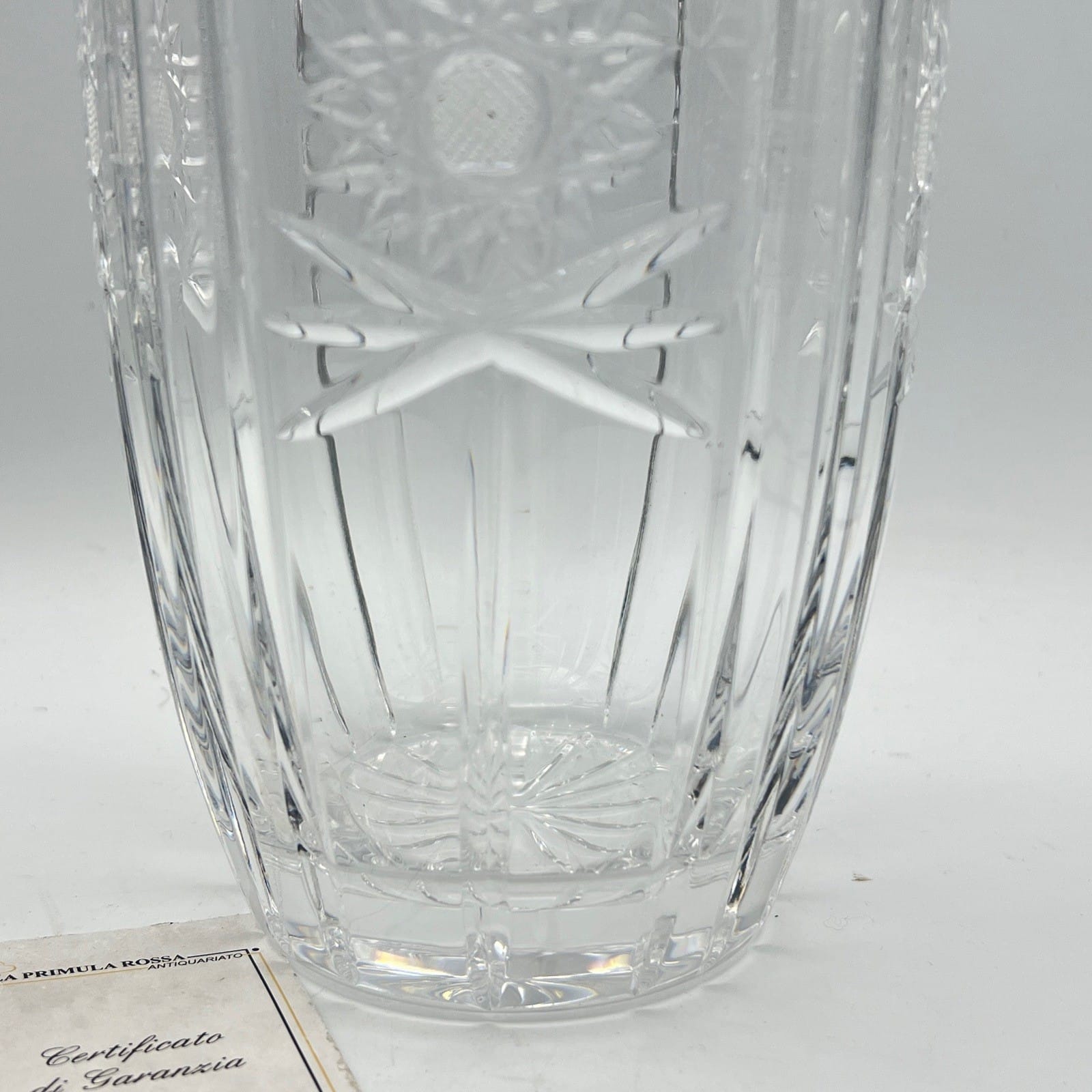 Vaso porta fiori in vetro critallo di boemia molato sfacettato grande Vintage Categoria  Vetri e Cristalli