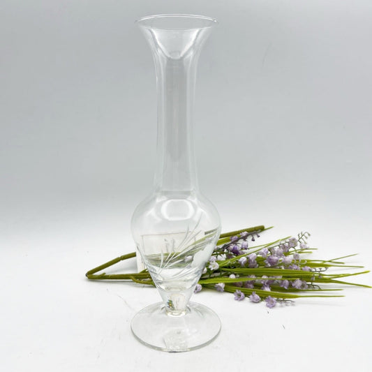 Vaso porta fiori in vetro serigrafato trasparente vasetto stretto monofiore Categoria  Vetri e Cristalli