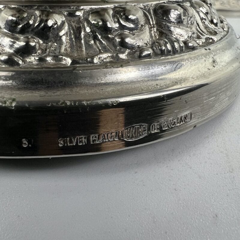 Vaso portafiori antico in argento sheffield silver plated ciotola fiori anni 40 Categoria  Sheffield & Argento