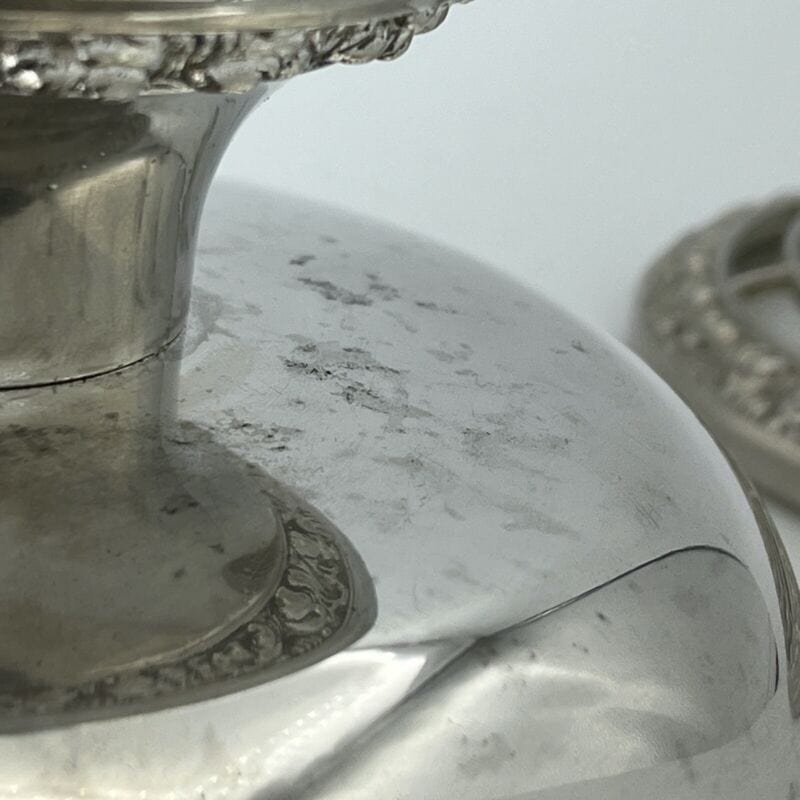 Vaso portafiori antico in argento sheffield silver plated ciotola fiori anni 40 Categoria  Sheffield & Argento