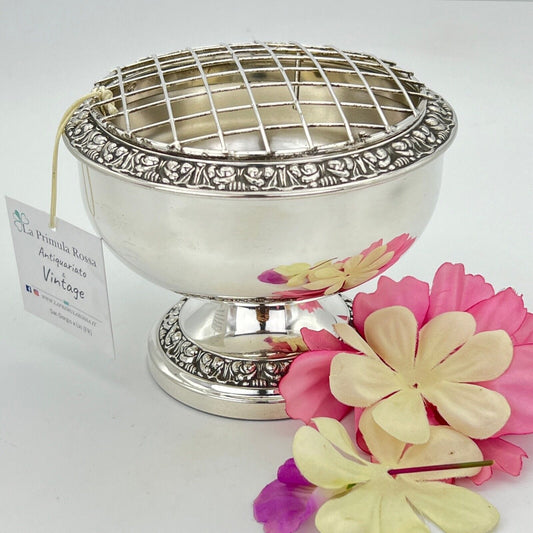 Vaso portafiori antico in argento sheffield silver plated ciotola fiori anni 40 Categoria  Sheffield & Argento