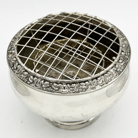 Vaso portafiori antico in argento sheffield silver plated ciotola fiori anni 40 Categoria  Sheffield & Argento