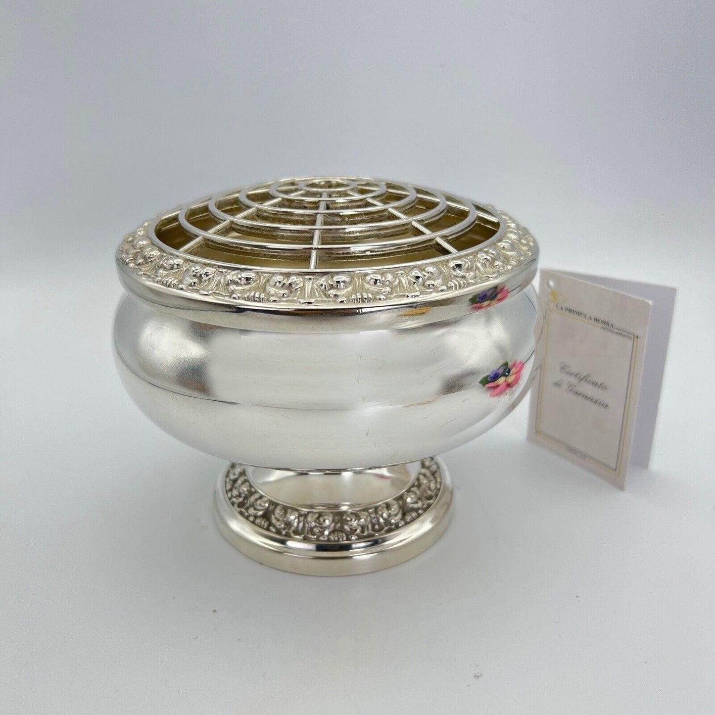 Vaso portafiori antico in argento sheffield silver plated ciotola fiori anni 40 Categoria  Sheffield & Argento