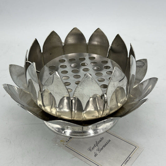 Vaso Portafiori in argento silver plated ciotola fiori di loto anni 70 Ciotola Categoria  Sheffield & Argento