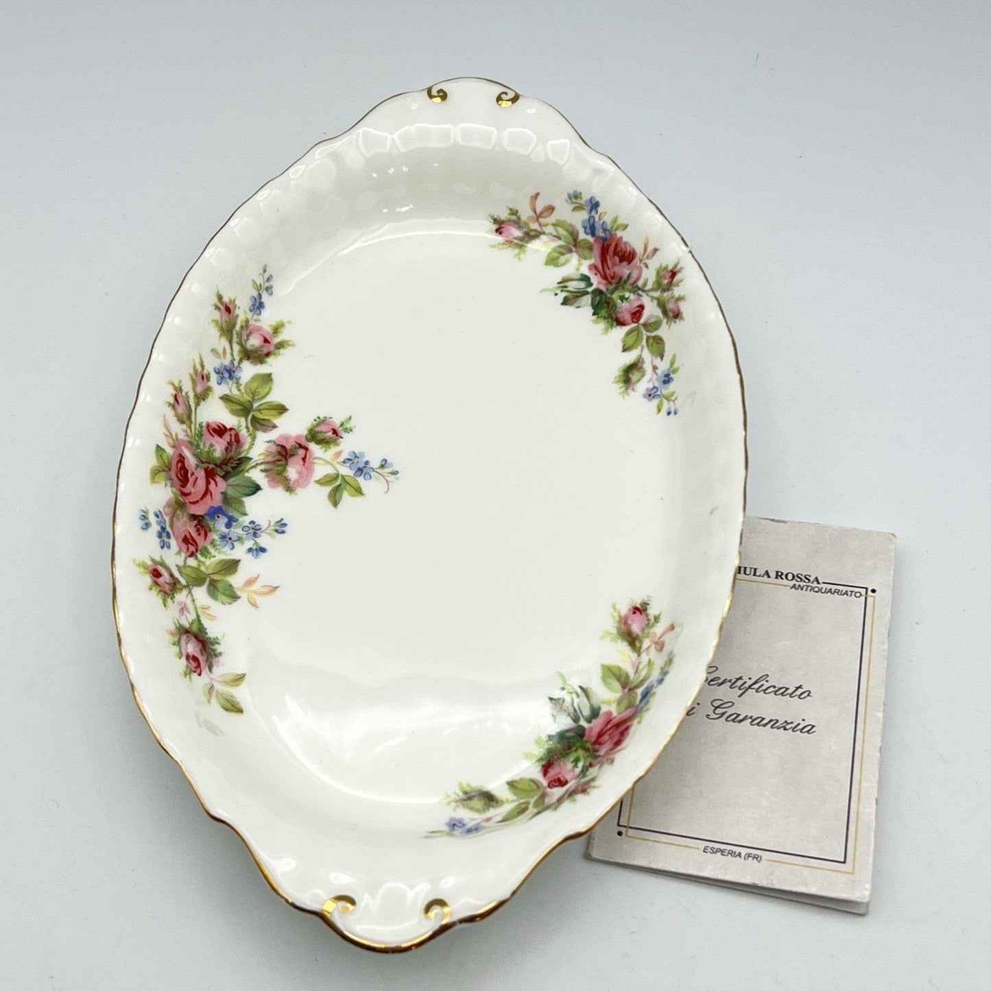 Vassoietto vassoio piatto  in porcellana Royal Albert Moss Rose 1960 Inglese Categoria  Piatti Vassoio