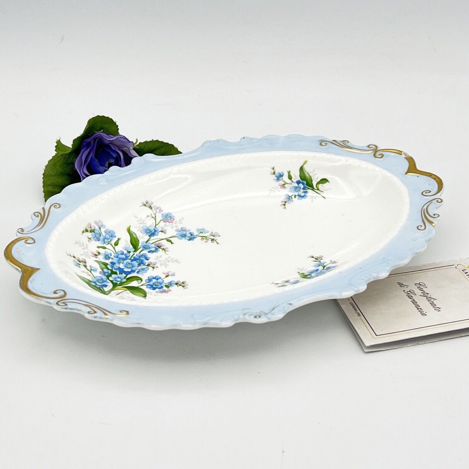 Vassoietto Vassoio Piatto Royal Albert in porcellana Forget Me Not Fiori Anni 70 Categoria  Piatti Vassoio