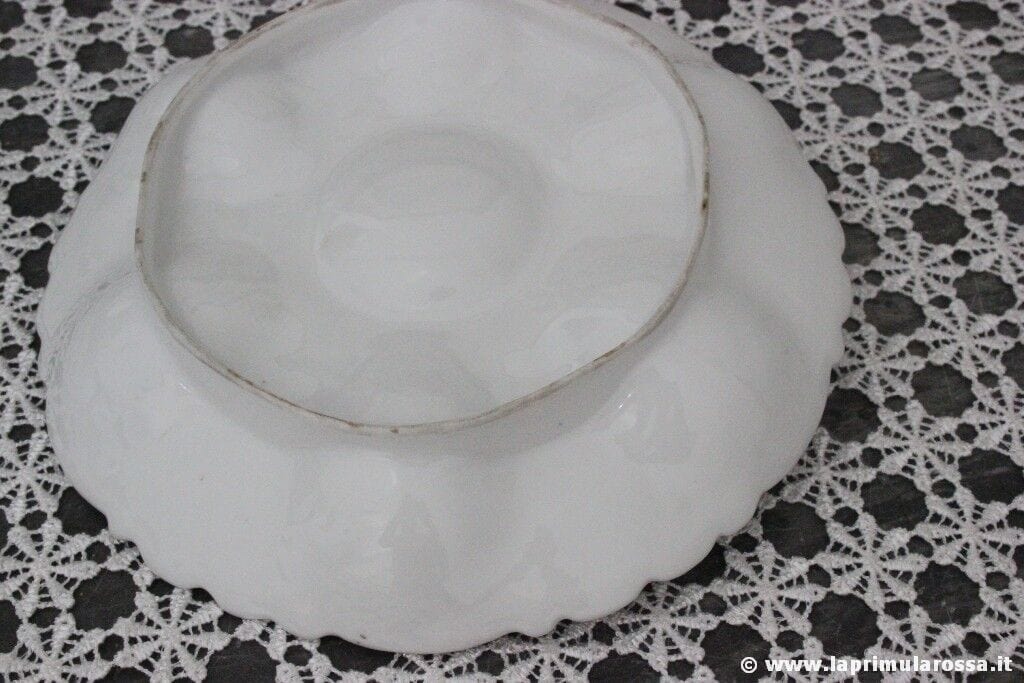 VASSOIO ANTICO IN PORCELLANA CON MANICO  ANTIQUE CHINA HANDLED SERVING DISH BOWL Categoria  Ceramiche e Porcellane