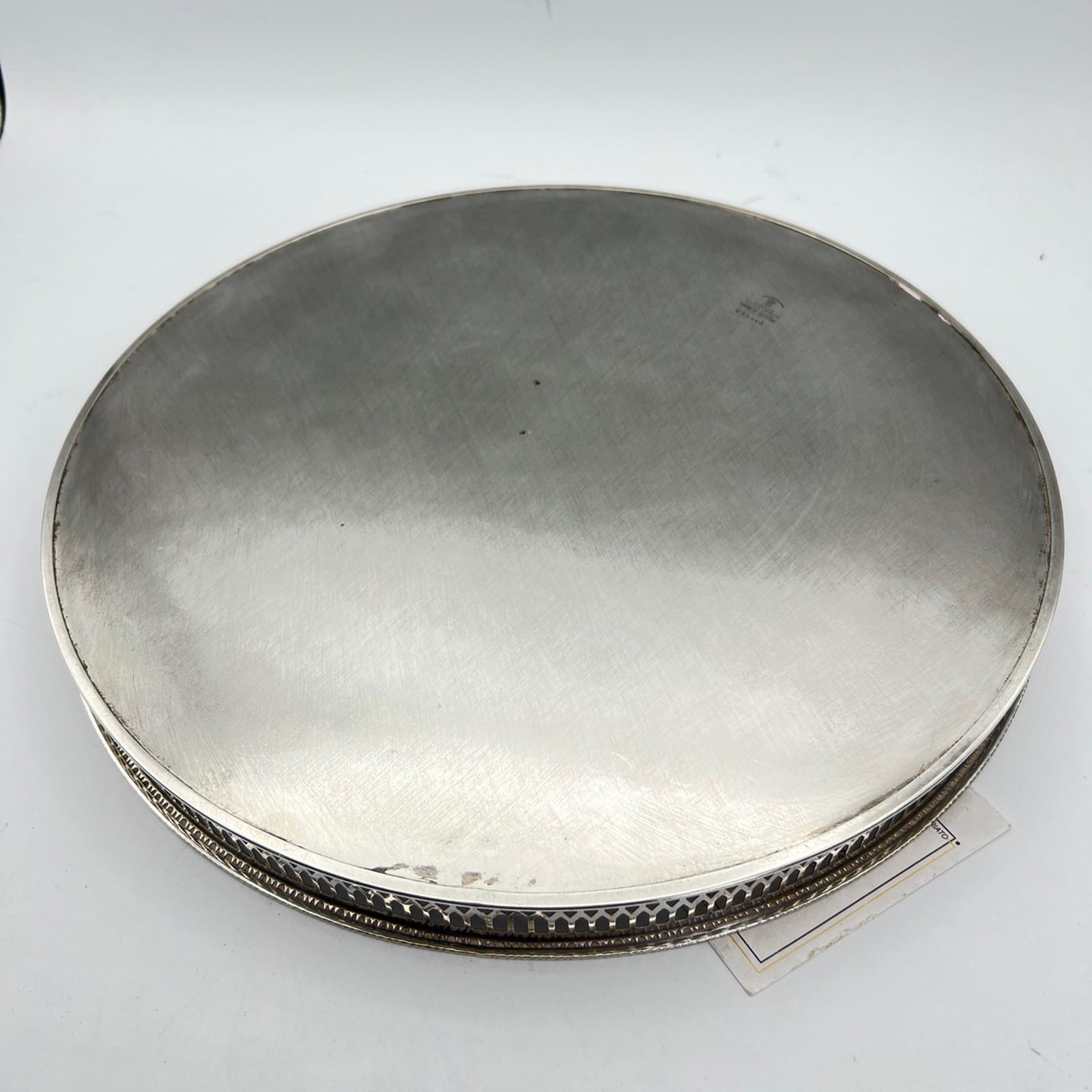 Vassoio in argento sheffield antico rotondo silver plated guantiera da tavola Categoria  Sheffield & Argento