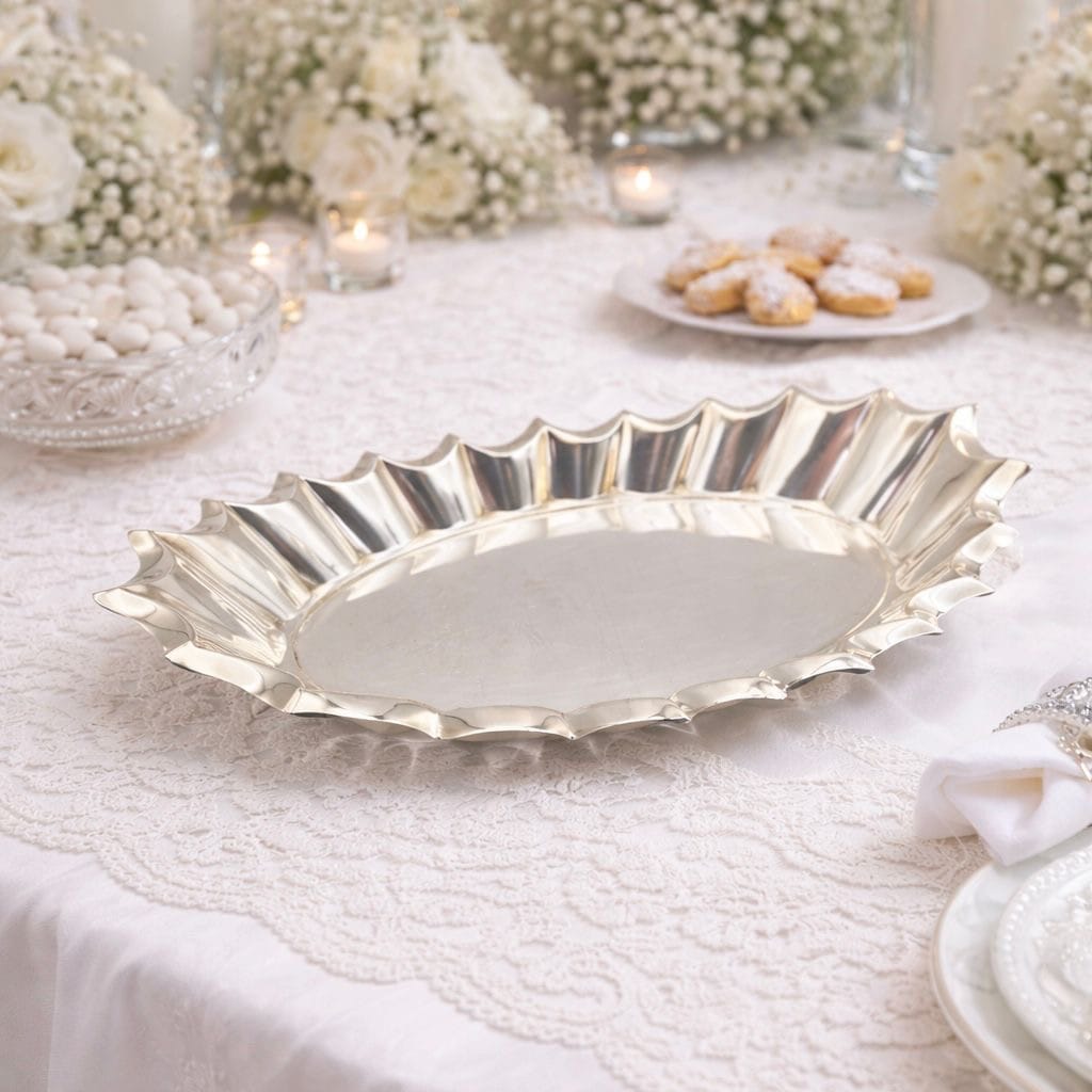 Vassoio in argento sheffield antico silver plated ovale stile Art Deco anni '30 Categoria  Sheffield & Argento