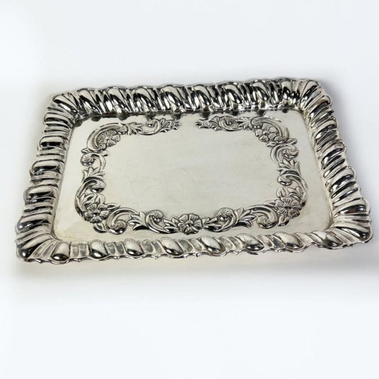 Vassoio in argento sheffield stile antico silver plated da tavola svuotatasche Categoria  Sheffield & Argento