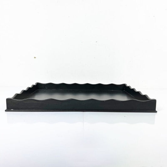 Vassoio in legno vintage da portata nero Ebanizzato stile antico guantiera Categoria  Vassoi