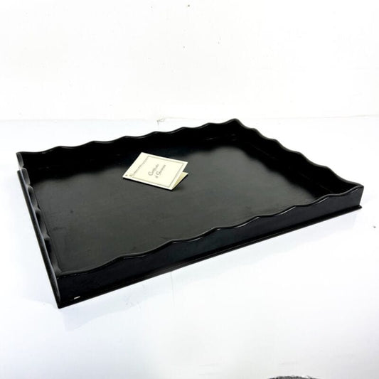 Vassoio in legno vintage da portata nero Ebanizzato stile antico guantiera Categoria  Vassoi