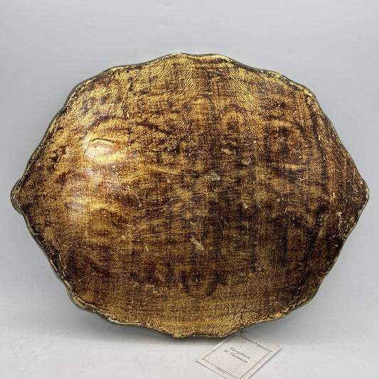 Vassoio in legno vintage stile Barocco Fiorentino guantiera piatto portata oro Categoria  Vassoi