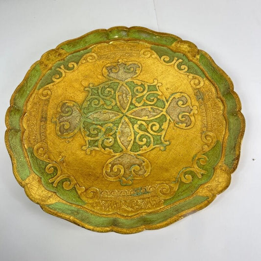 Vassoio in legno vintage stile Barocco Fiorentino guantiera piatto portata oro Categoria  Vassoi