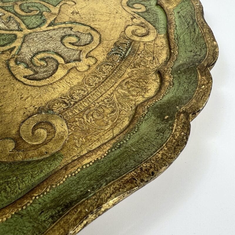 Vassoio in legno vintage stile Barocco Fiorentino guantiera piatto portata oro Categoria  Vassoi